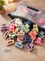 Random Color Mini Hair Claws, Cute Colorblock Hair Claws, Synthetic Claw Clip, Fashion Hair Accessories for Women & Girls, Mi...
