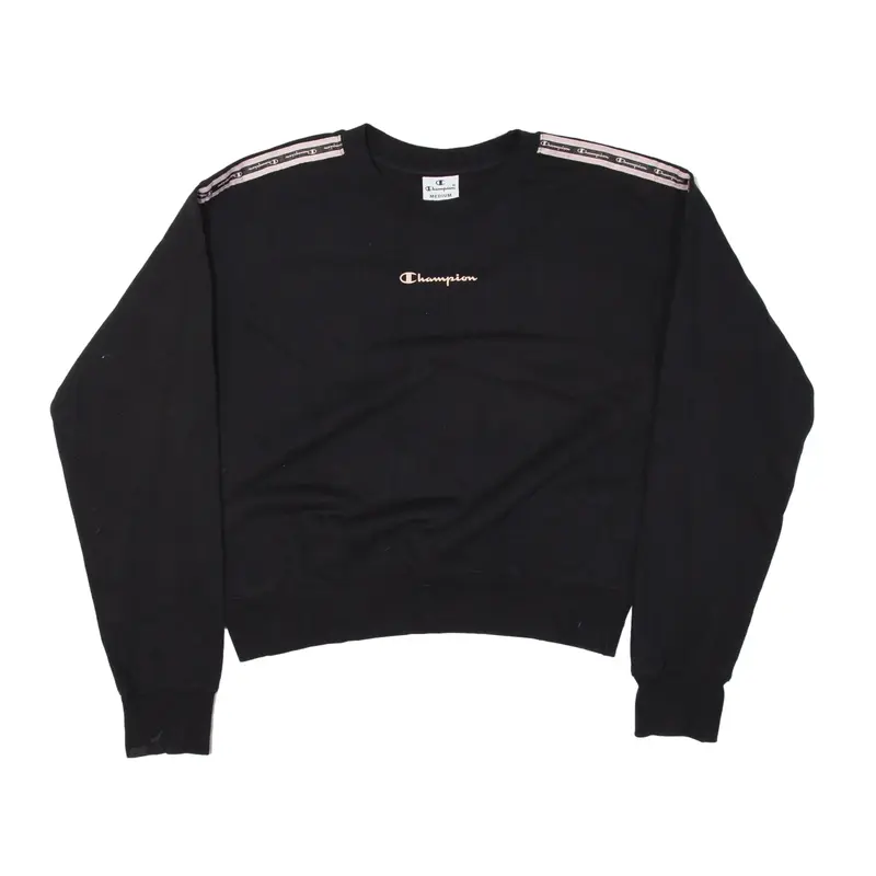 CHAMPION Cropped Sweatshirt Black Womens M