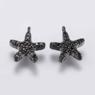 Brass Micro Pave Cubic Zirconia Charms