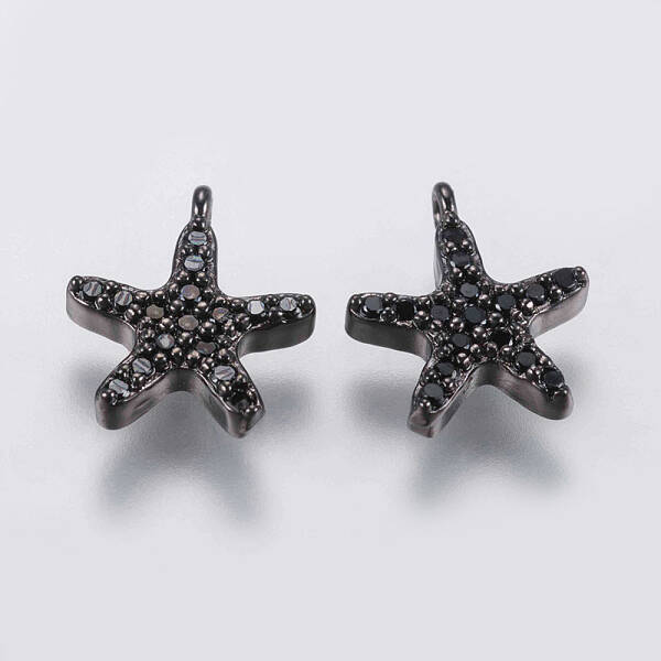 Brass Micro Pave Cubic Zirconia Charms