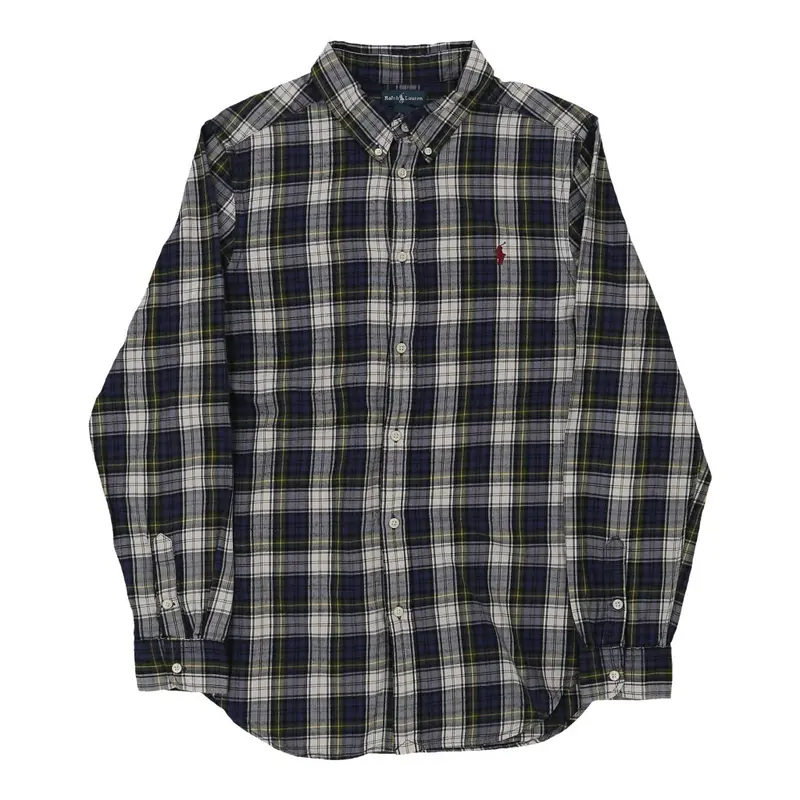 Age 13-14 Ralph Lauren Checked Shirt - XL Navy Cotton