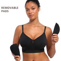 FeelinGirl Women's Wireless Padde Bra Full Coverage Plus Size Comfort Bra Seamless Everyday Bra
