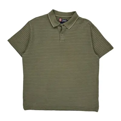 Chaps Ralph Lauren Striped Polo Shirt - XL Grey Cotton