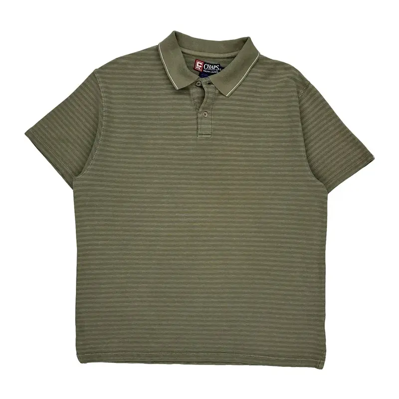 Chaps Ralph Lauren Striped Polo Shirt - XL Grey Cotton
