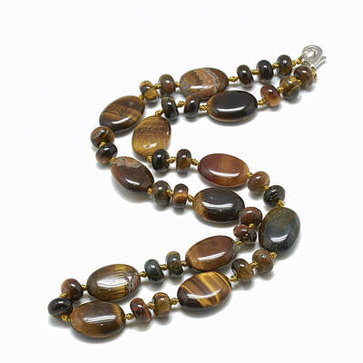 Natural Tiger Eye Beaded Necklaces