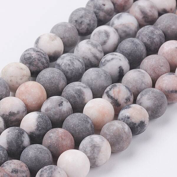 Natural Pink Zebra Jasper Beads Strands