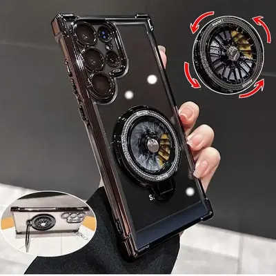 Rotating Gyro Bracket Phone Case, Anti-drop Phone Protective Cover, Phone Accessories Compatible with Samsung Galaxy S24 S23 ...