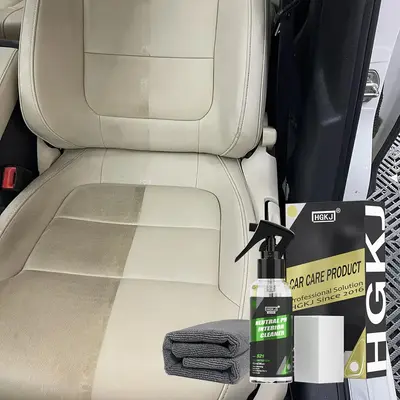 150ml Car Interior Cleaner, Car Seat Stain Remover with Towel & Sponge, Cleaning-free Cleaner for Fabric, Roof, Safety Belt, ...