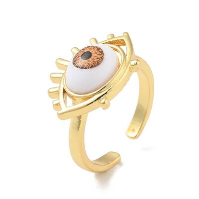 Acrylic Horse Eye Open Cuff Ring