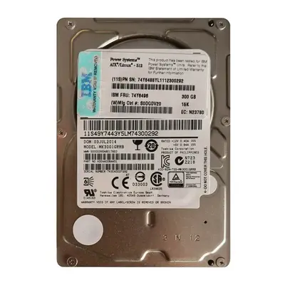 74Y6488 IBM 300GB 6Gb/s SAS 15000 2.5-Inch Hard Drive
