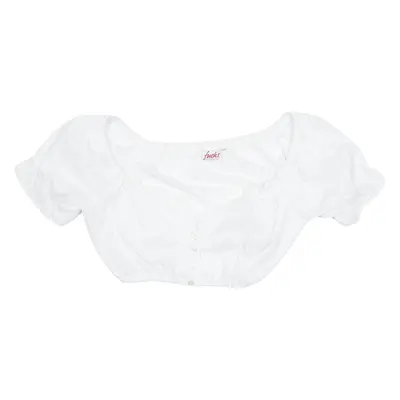 FUCHS Womens Milkmaid Blouse White Puff Sleeve 2XL