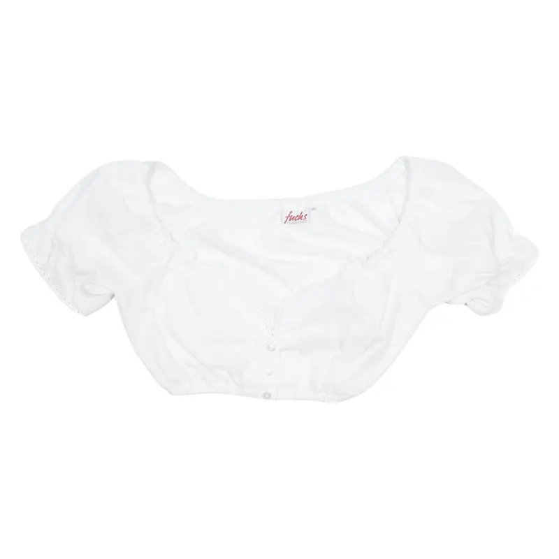 FUCHS Womens Milkmaid Blouse White Puff Sleeve 2XL