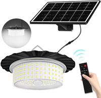 Solar Light Outdoor Motion Sensor Lights, 360° Lighting Waterproof Solar Powered Pendant Light with Remote Control for Home,...