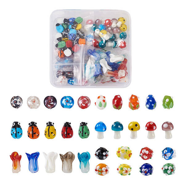 116Pcs Handmade Lampwork Beads