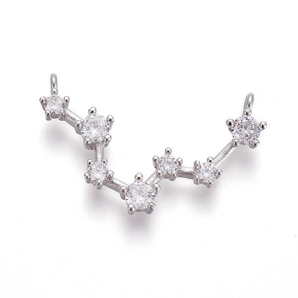 Brass Micro Pave Cubic Zirconia Pendants