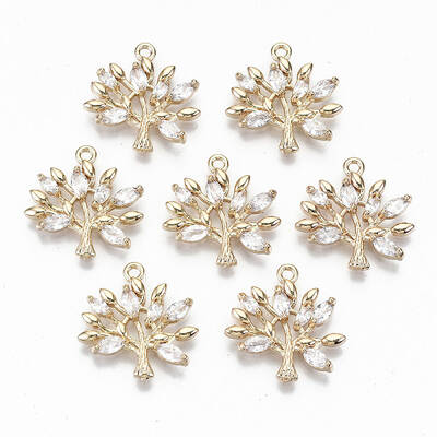 Brass Micro Pave Cubic Zirconia Pendants