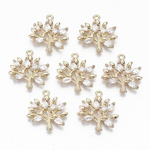 Brass Micro Pave Cubic Zirconia Pendants