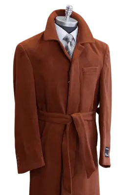 Full Length Overcoat - Wool Belted Topcoat Aero Rust - Wholesale Coat - Wholesale Winter Coats