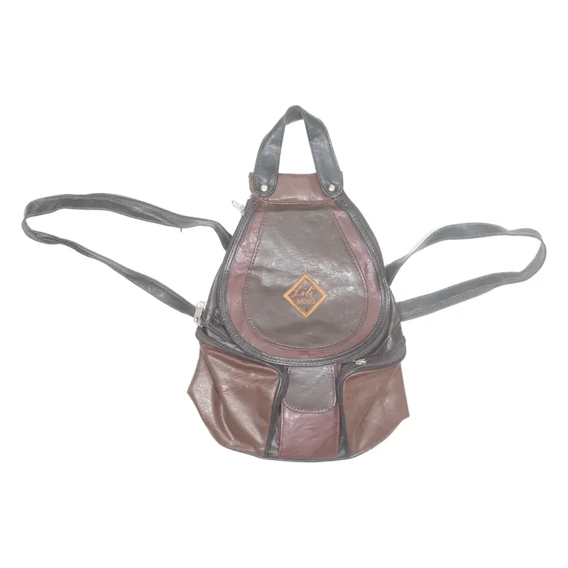 LILI MODA Womens Backpack Bag Brown Leather