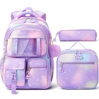 Fimibuke 3Pcs School Backpack Set, Waterproof Backpack with Lunch Bag & Pencil Bag for School Girls Boys