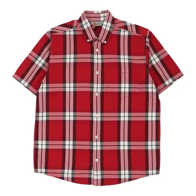 Carhartt Checked Short Sleeve Shirt - Medium Red Cotton