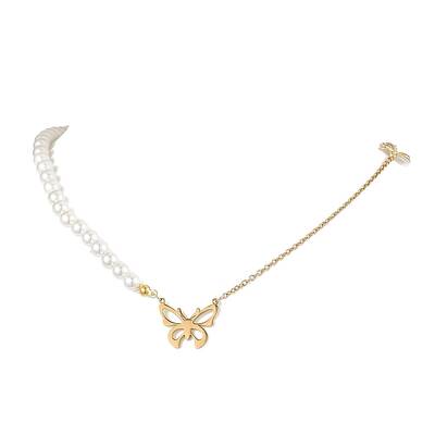 Bowknot Alloy Shell Pearl Beaded Necklaces