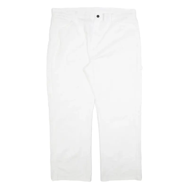 DICKIES Carpenter Mens Trousers White Regular Straight W40 L30