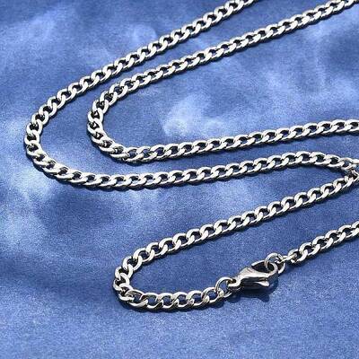 Tarnish Resistant Men's 304 Stainless Steel Curb Chain Necklaces