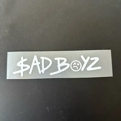 Sad Boyz White Decal - Simple Design, Classic Style, Ideal for Sadboyz