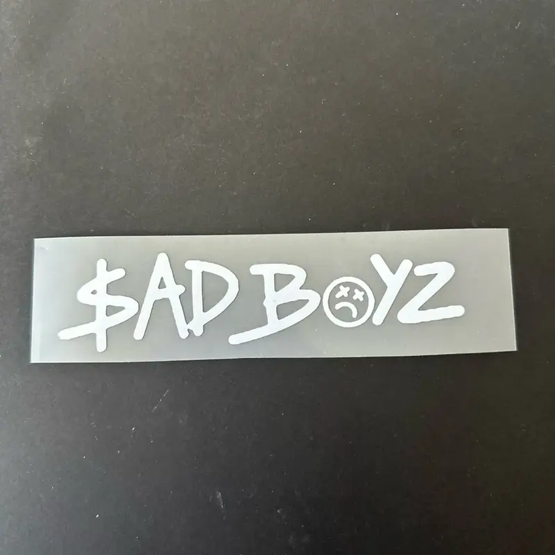 Sad Boyz White Decal - Simple Design, Classic Style, Ideal for Sadboyz