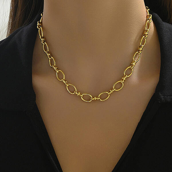 Stainless Steel Oval Link Chain Necklacces