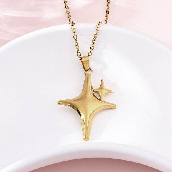 Sparkle Star 304 Stainless Steel Pendant Necklaces