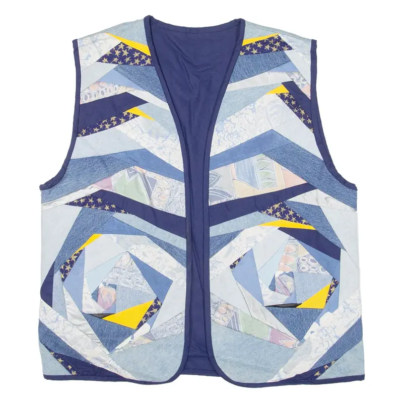 Womens Jacket Blue Patchwork M