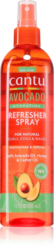CANTU Avocado Refresher Hydrating Hair Spray for Wavy and Curly Hair 355 ml