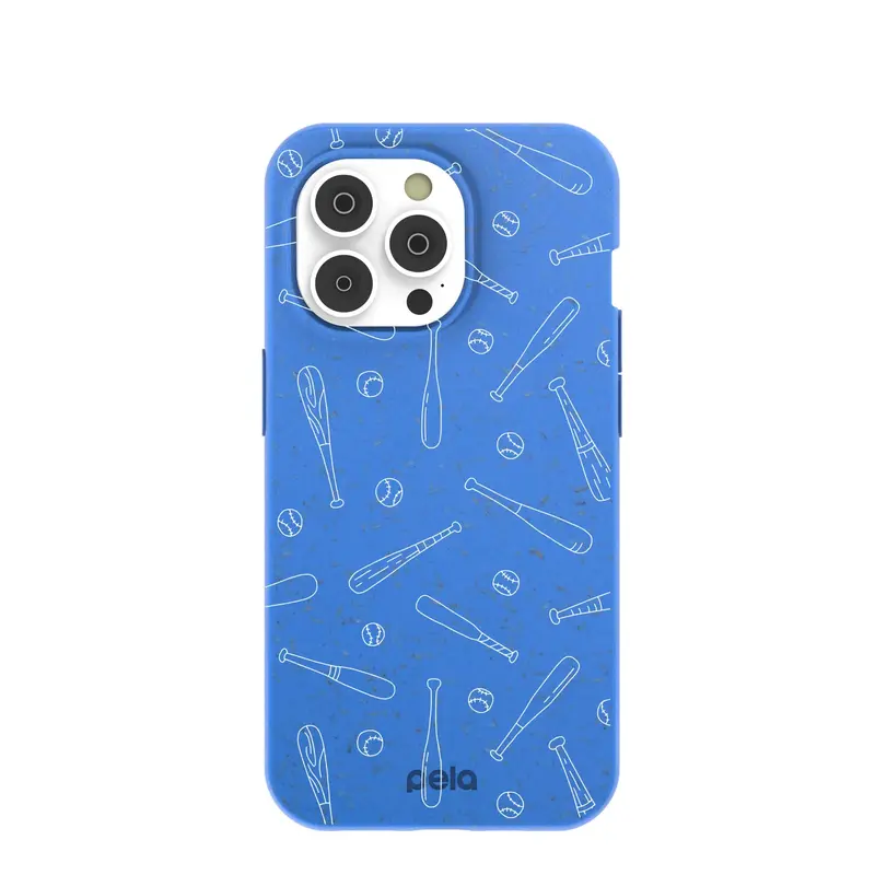 Electric Blue Ball and Bat iPhone 14 Pro Case