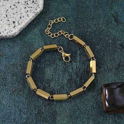 304 Stainless Steel Hexagon Link Chain Bracelets for Women Men