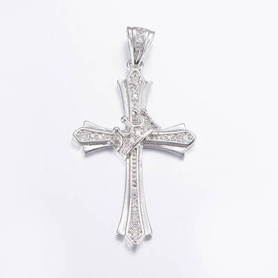 Brass Micro Pave Cubic Zirconia Pendants