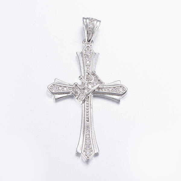Brass Micro Pave Cubic Zirconia Pendants