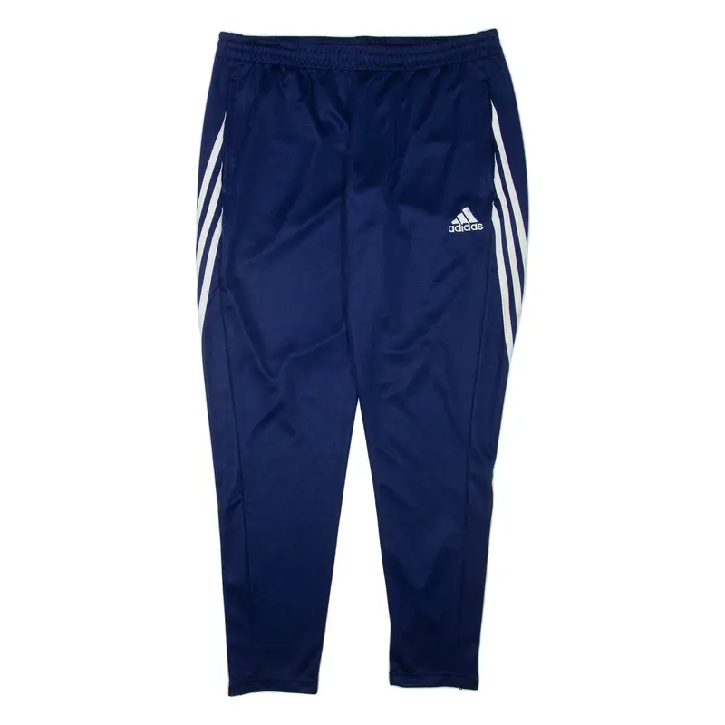 ADIDAS Mens Track Pants Blue Tapered L W34 L31
