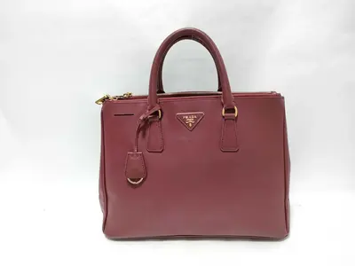 Pre-owned PRADA PVC Shoulder Bags UK Saffiano Galeria 2way handbag Blue Red Tote Bag