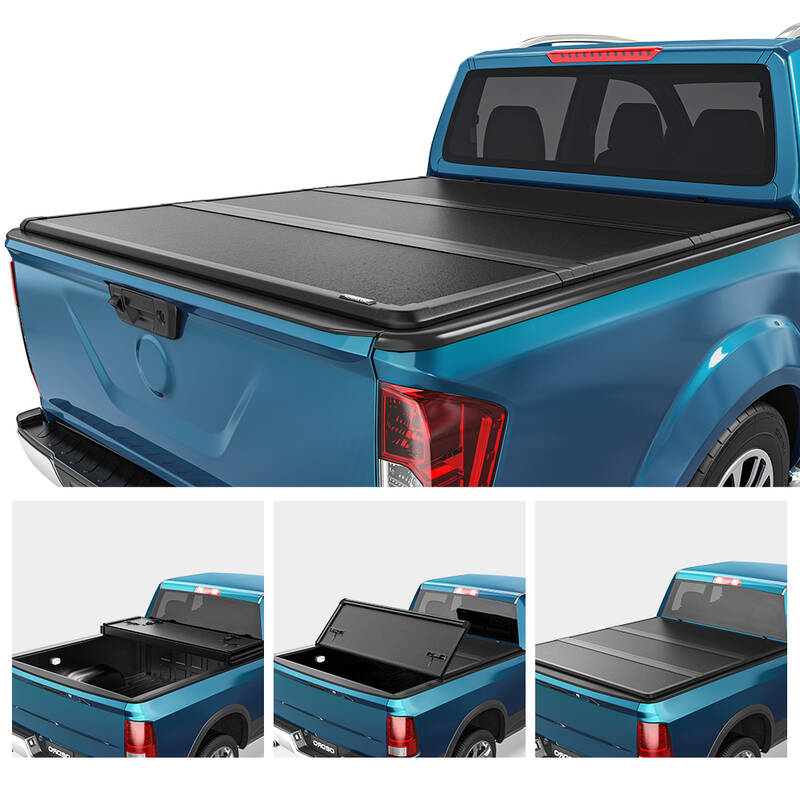 5FT Hard Tri-fold Tonneau Cover Fold Truck Bed Covers Compatible with 2005-2025 Nissan Frontier(NOT for México Models) with ...