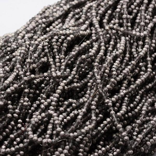 Half Rainbow Plated Faceted Rondelle Glass Bead Strands