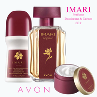 Avon Imari Pefume EDT Spray for her 1.7 fl oz and Deodorant roll-on 2.6 fl oz and Perfume Cream SET Fragrance Jasmine Body Ca...