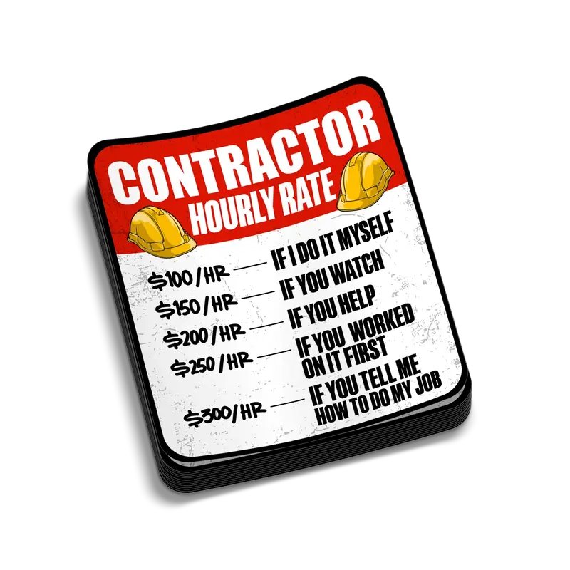 Contractor Rate - Hard Hat Decal