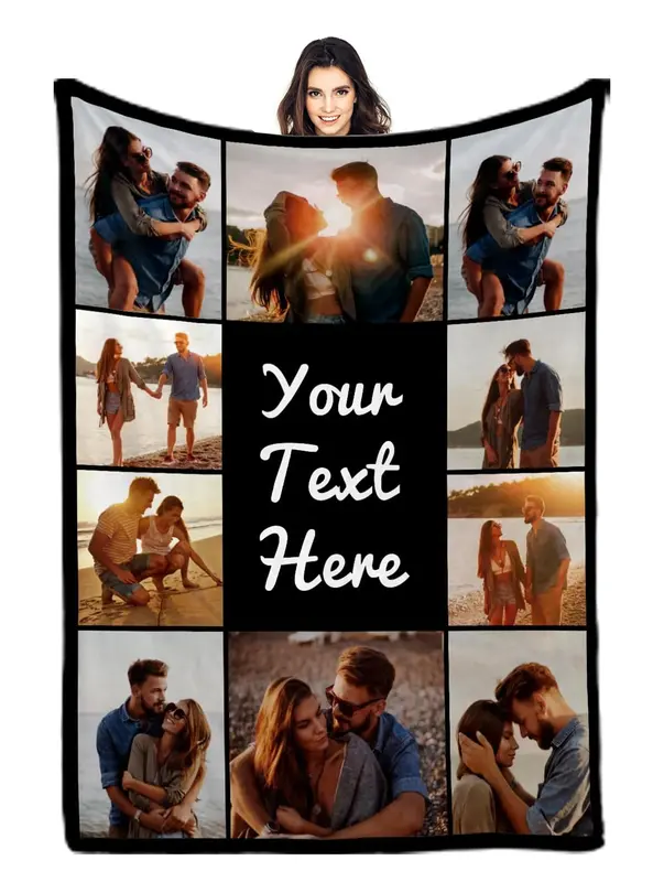 I Love You Gifts Custom Photo Blanket for Girlfriend Boyfriend Gifts, Personalized Picture Blankets for Mom Dad Christmas Cou...