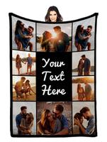 I Love You Gifts Custom Photo Blanket for Girlfriend Boyfriend Gifts, Personalized Picture Blankets for Mom Dad Christmas Cou...