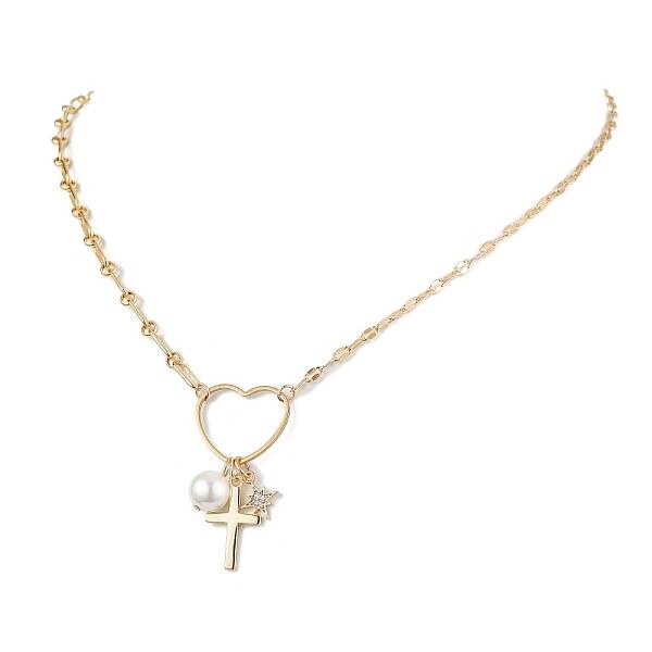 Brass with Stainless Steel Pendants Necklaces