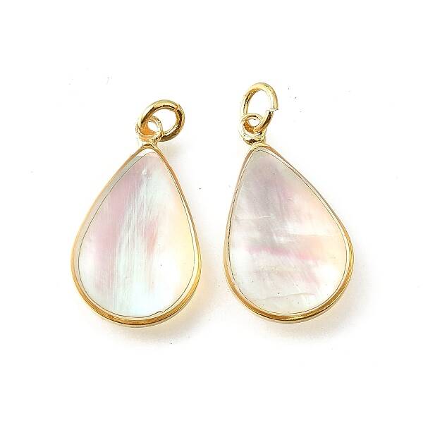 Natural White Shell & Epoxy Resin Pendants