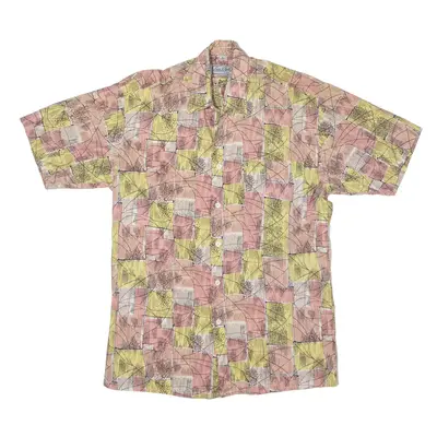 SAN GIOTTO Patterned Shirt Orange Short Sleeve Mens S