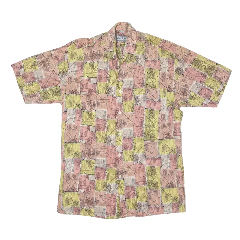 SAN GIOTTO Patterned Shirt Orange Short Sleeve Mens S